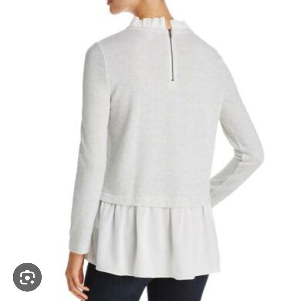 beachlunchlounge Light Gray Ruffle Blouse